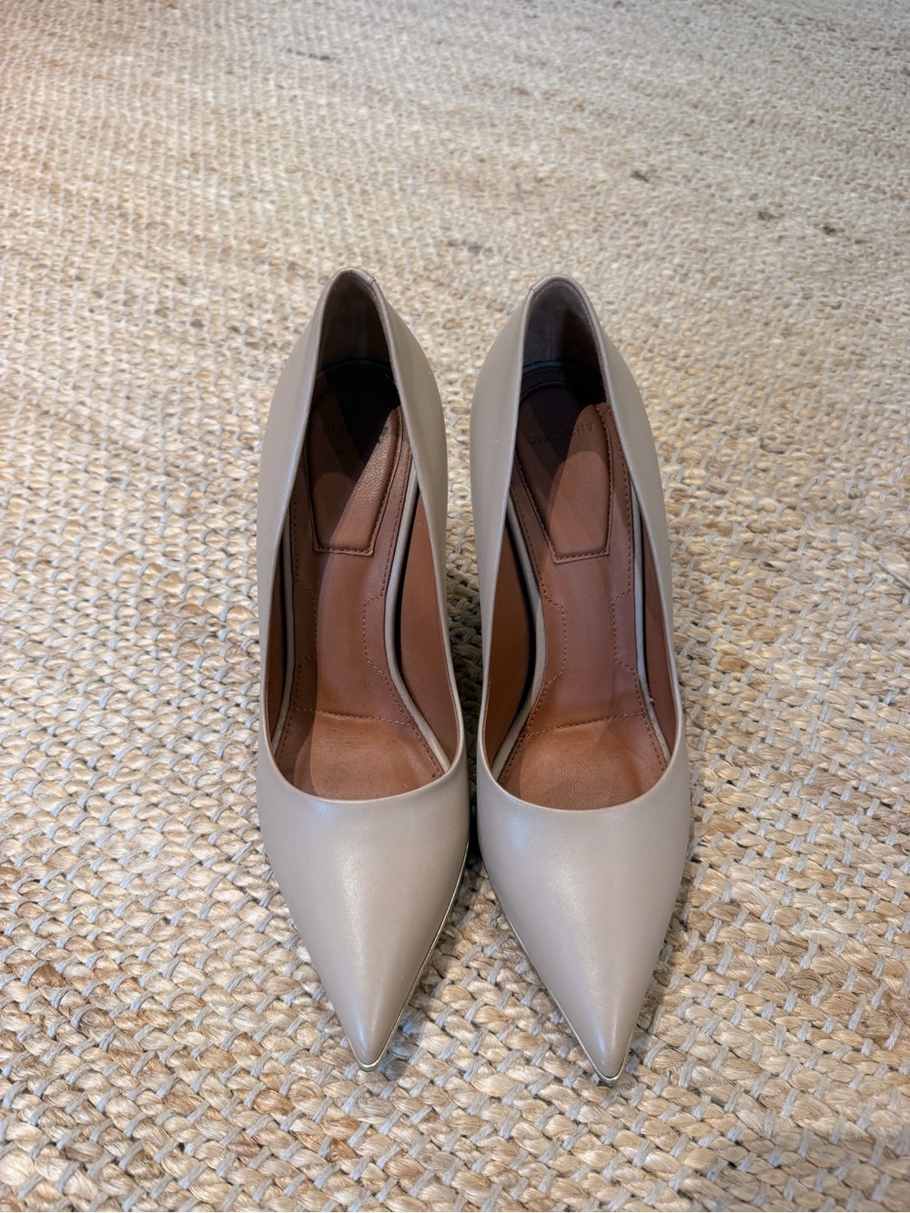 Givenchy Neutral Pointed-Toe Leather Pumps
